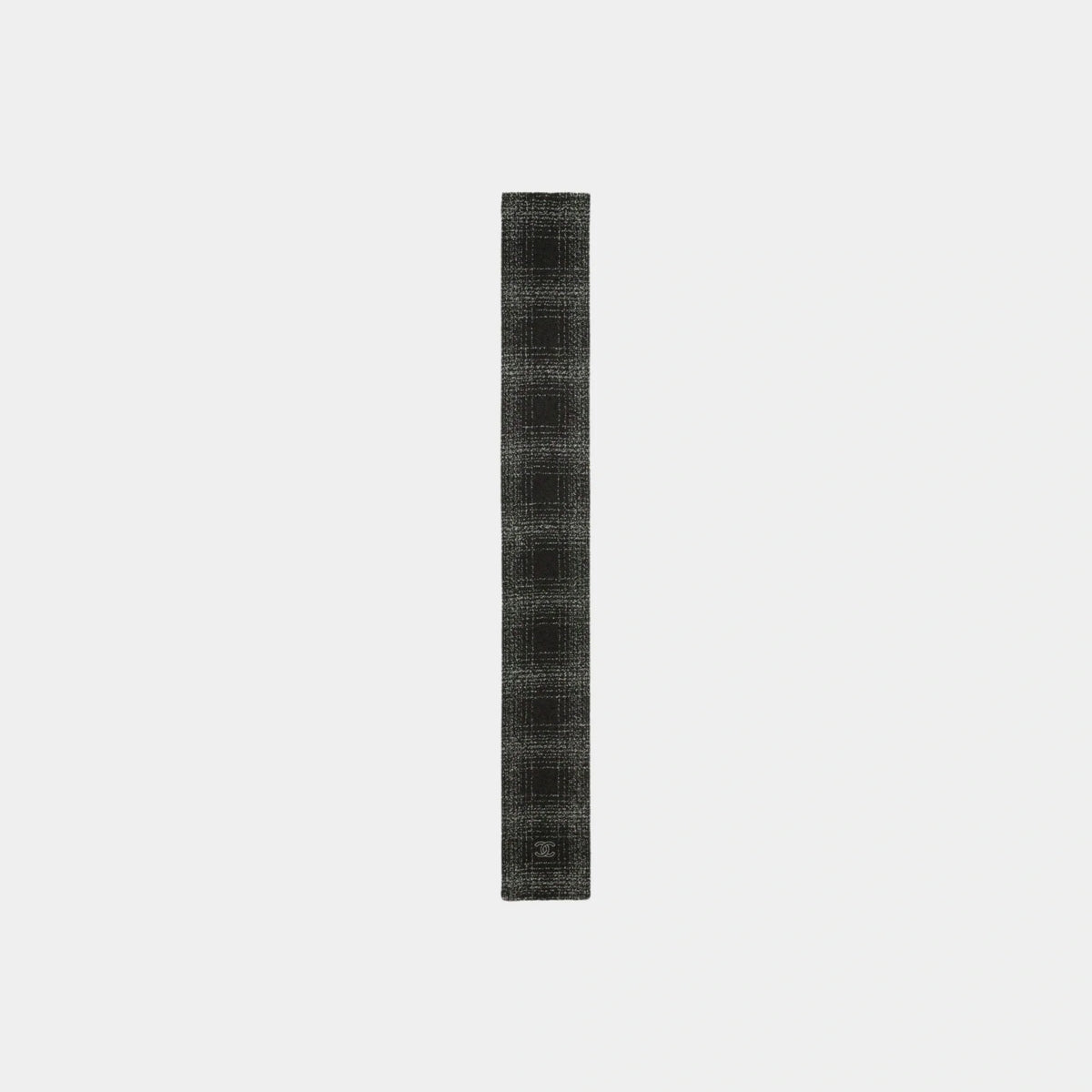 Scarf Cashmere & Wool Dark Gray White & Silver