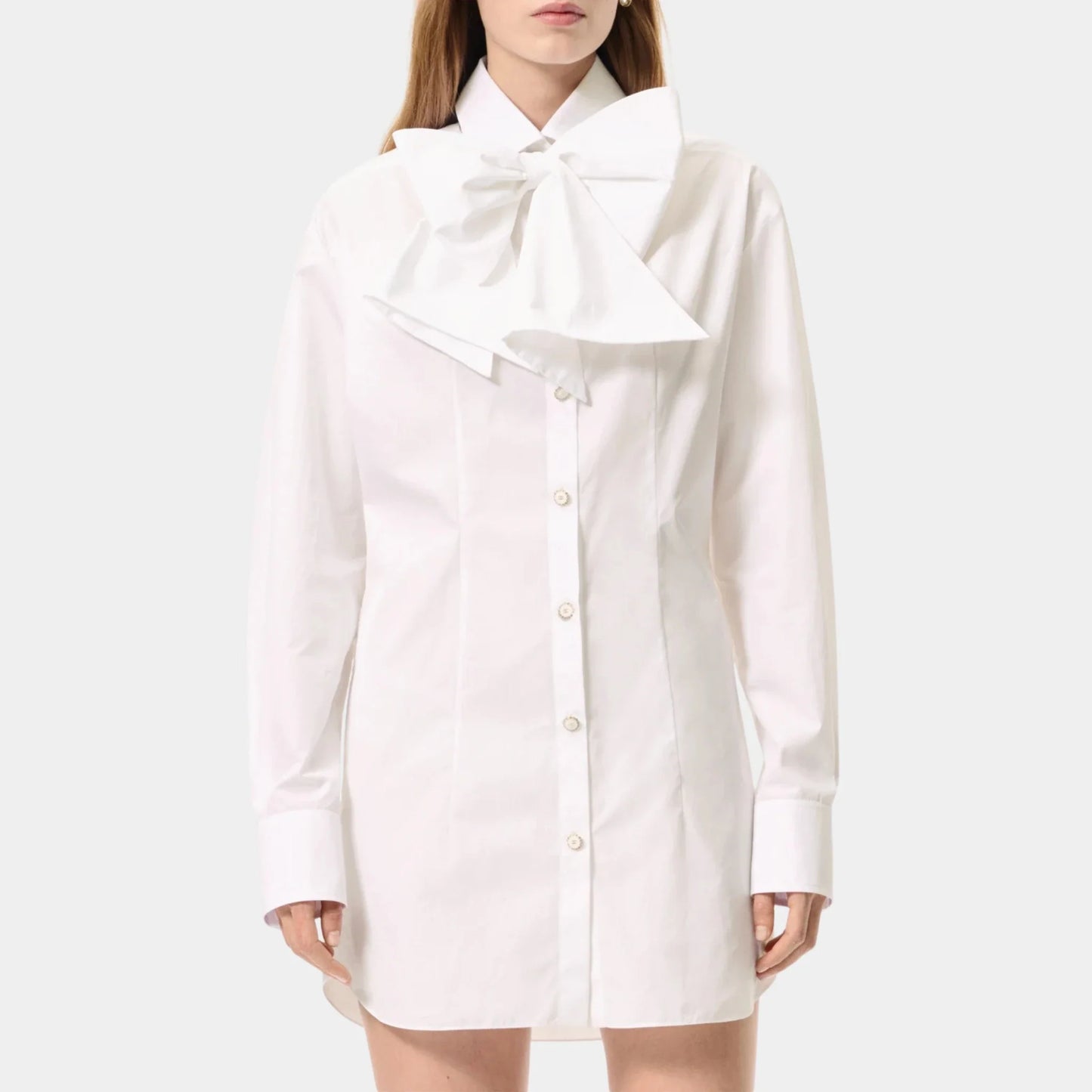 Short Dress in Cotton Poplin