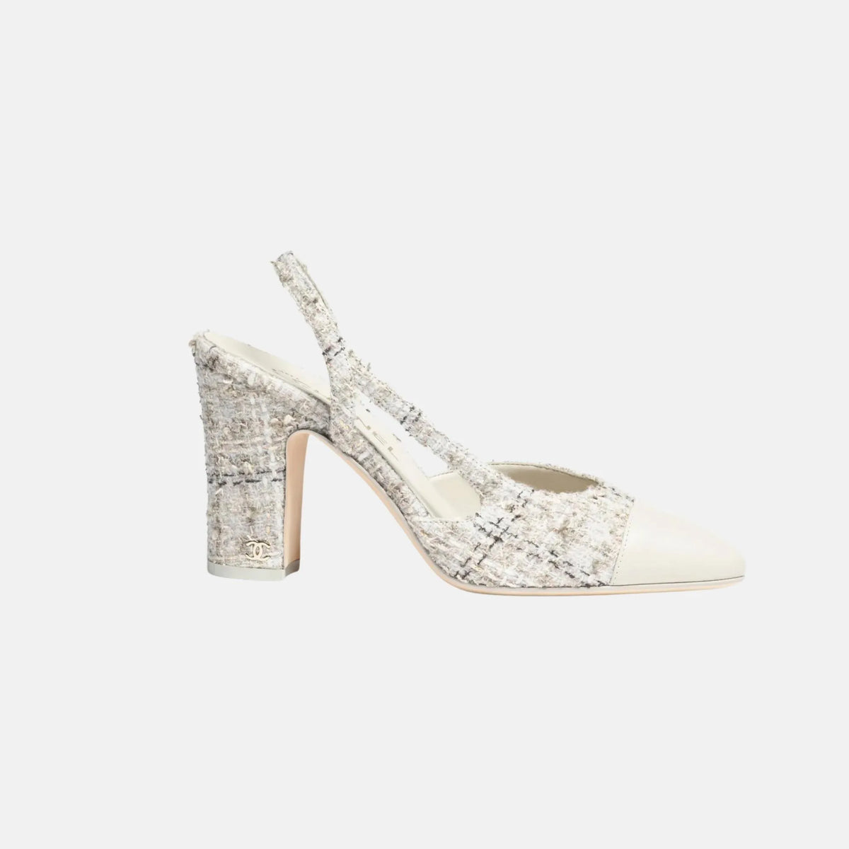 Chanel Slingbacks in Wool Tweed and Lambskin, Side