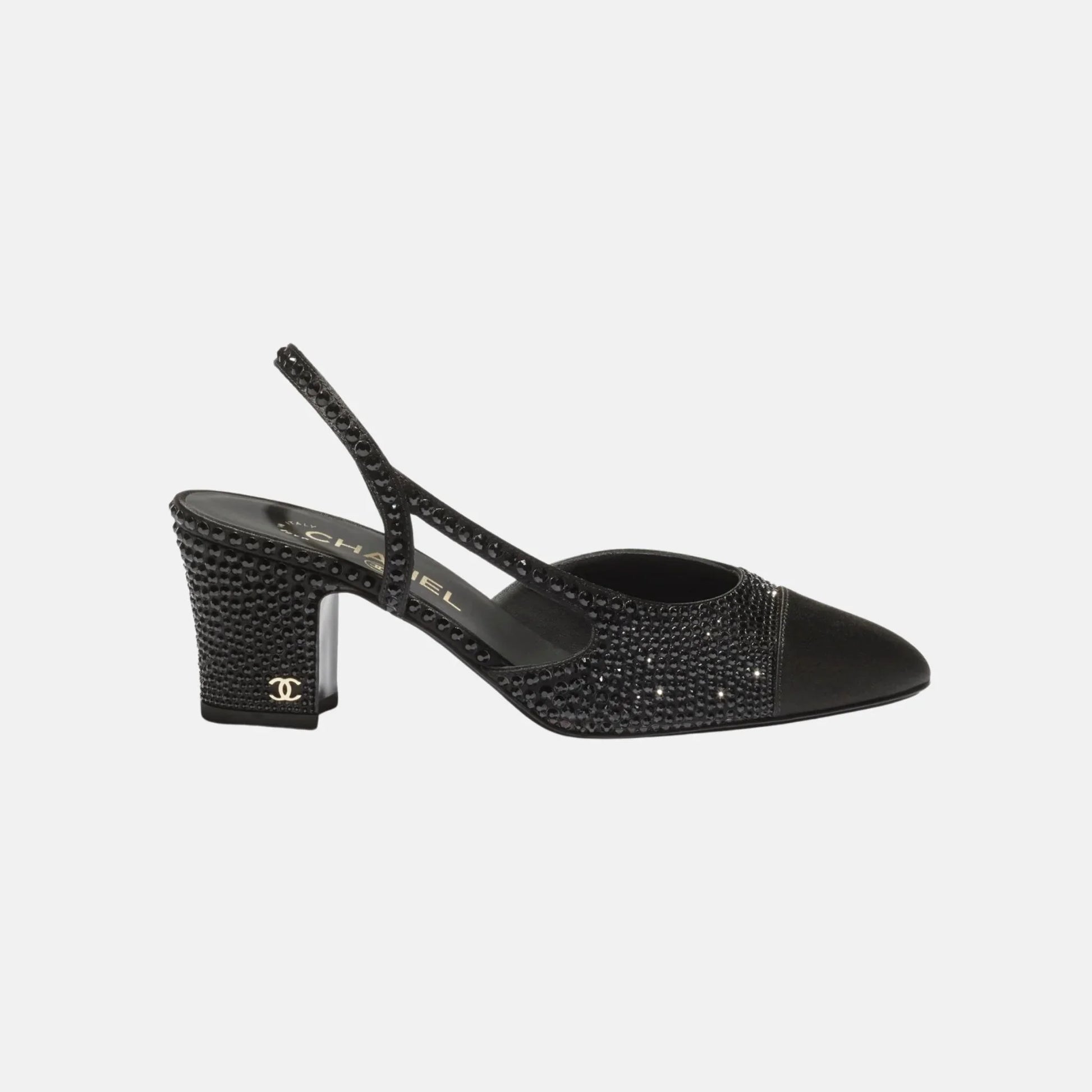 Chanel Slingbacks in Strass and Satin, Side