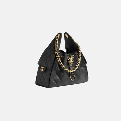 Small Chanel 25 Bag in Canvas and Gold Metal