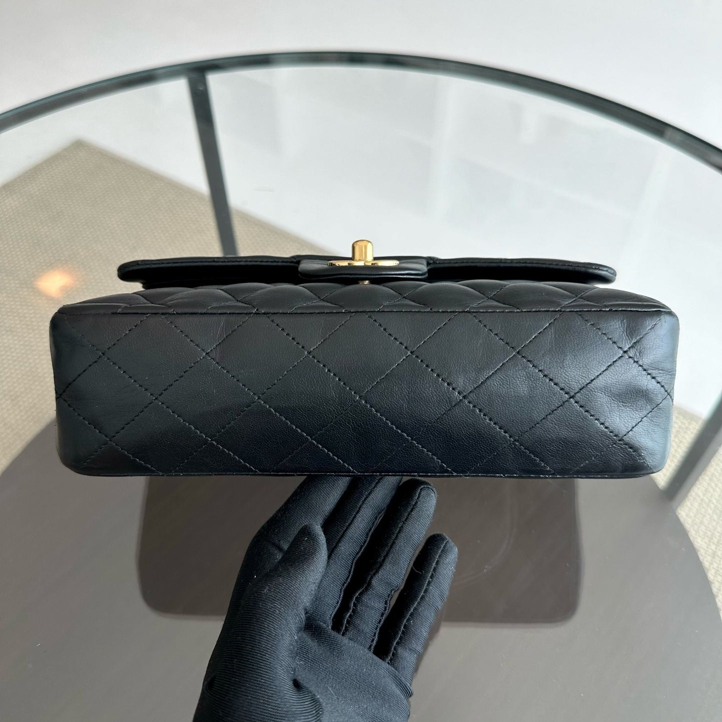 Small Classic Flap 23CM Quilted Lambskin Black GHW No 12