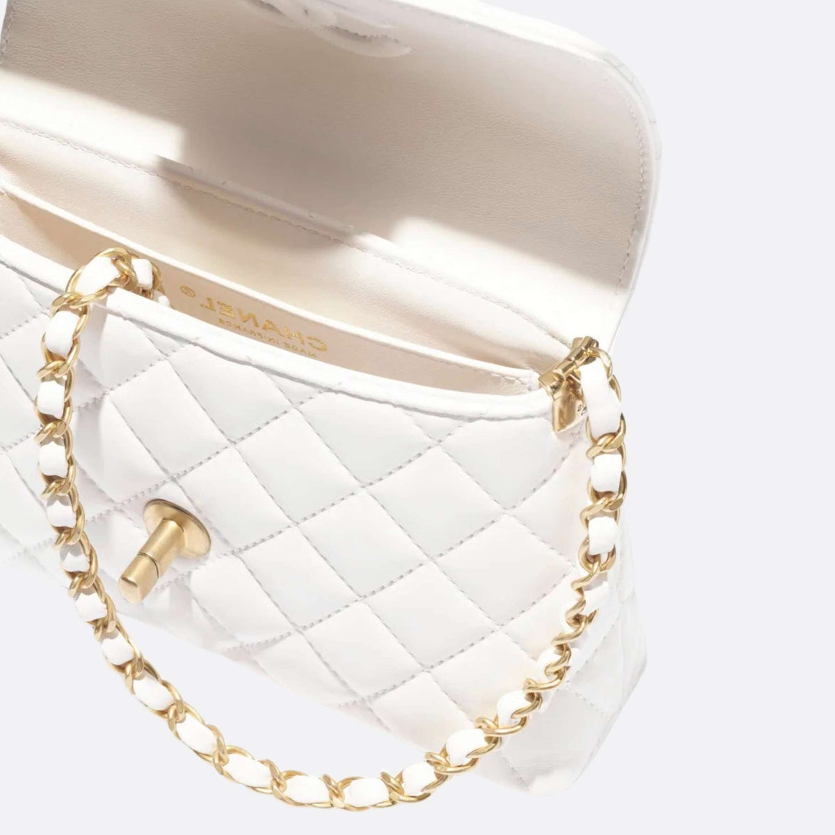 Small Flap Bag With Top Handle Lambskin
