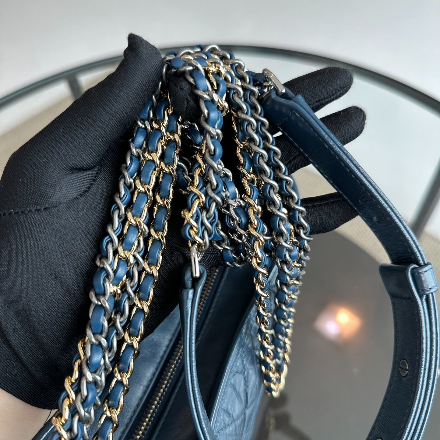 Small Gabrielle Hobo Calfskin Dark Blue GHW No 26