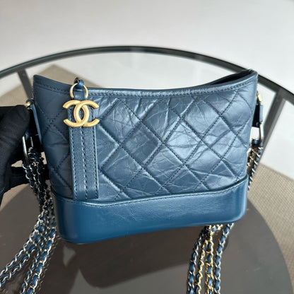 Small Gabrielle Hobo Calfskin Dark Blue GHW No 26