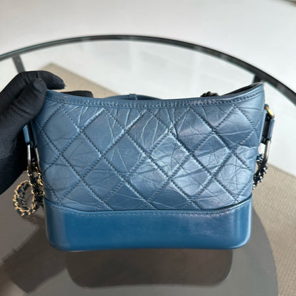 Small Gabrielle Hobo Calfskin Dark Blue GHW No 26