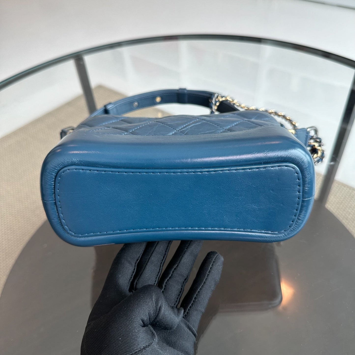 Small Gabrielle Hobo Calfskin Dark Blue GHW No 26