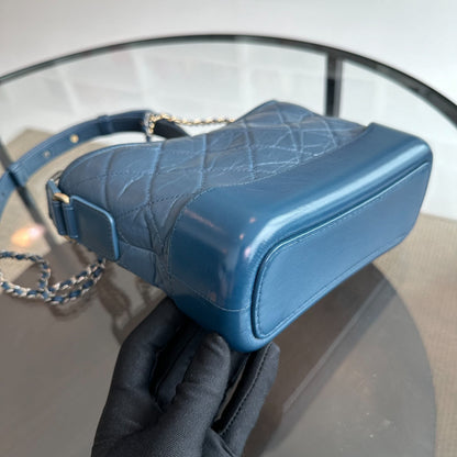 Small Gabrielle Hobo Calfskin Dark Blue GHW No 26