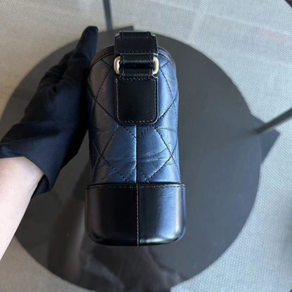Small Gabrielle Hobo Quilted Calfskin Dark Blue Black Two-Tone Hardware No 26
