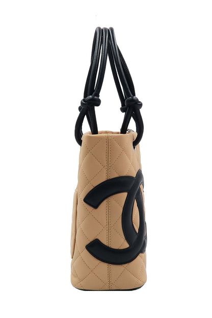 Small Ligne Cambon Tote Beige Black