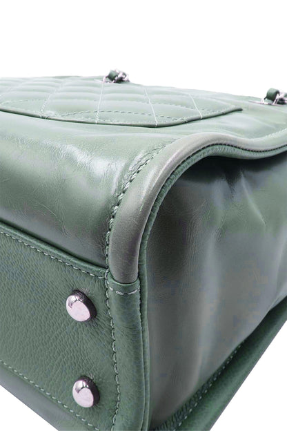 Small North South Deauville Tote Glazed Green