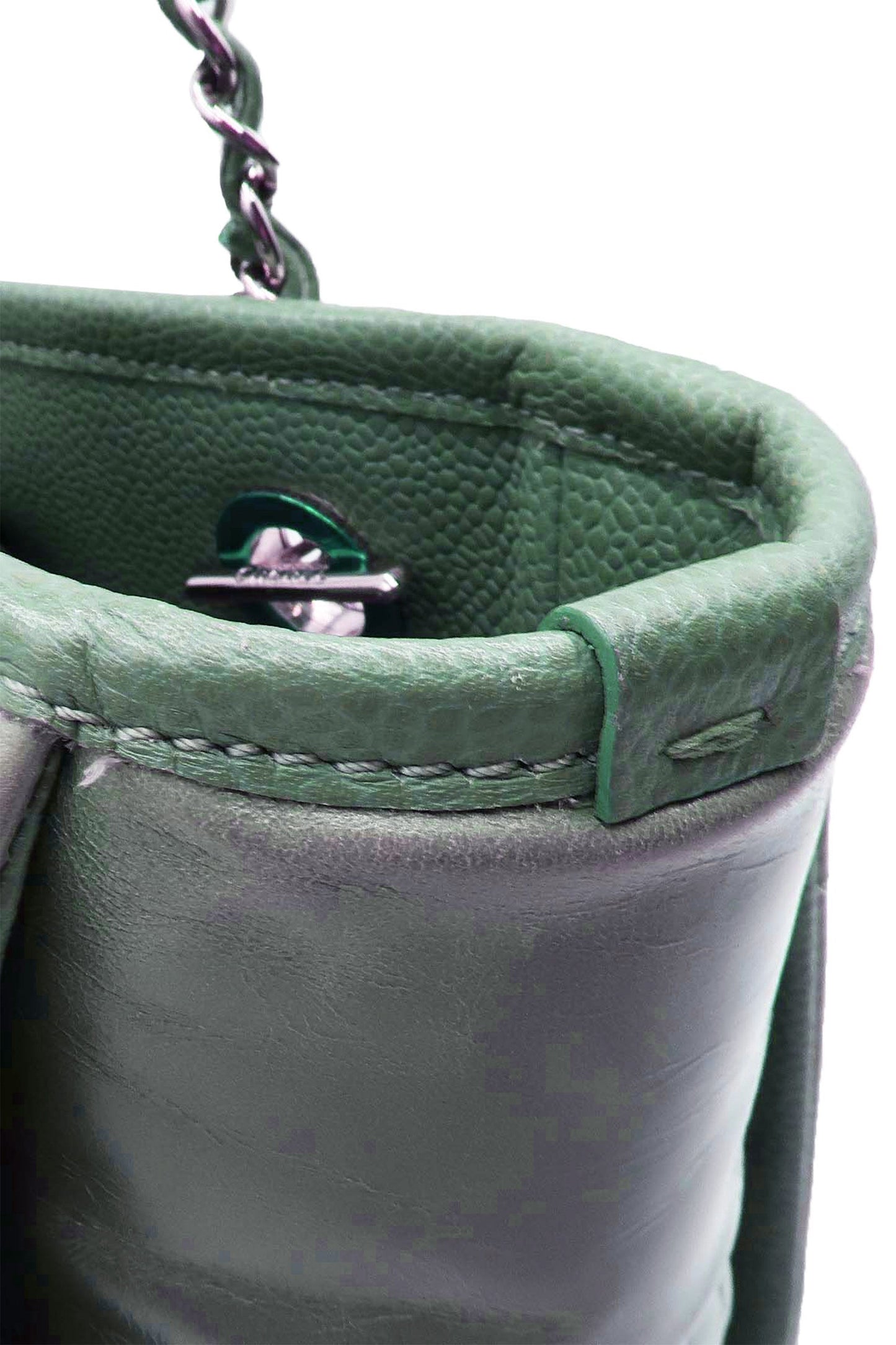 Small North South Deauville Tote Glazed Green