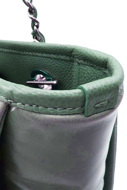 Small North South Deauville Tote Glazed Green