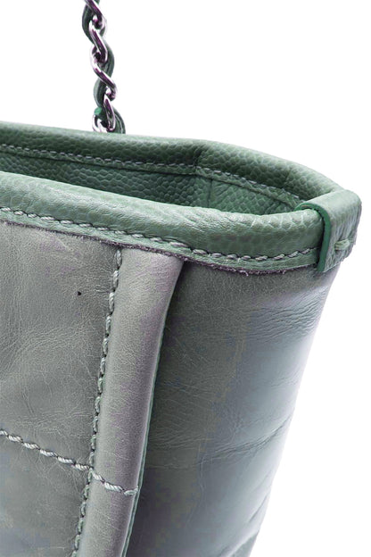 Small North South Deauville Tote Glazed Green