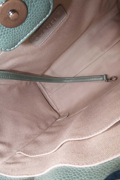 Small North South Deauville Tote Glazed Green
