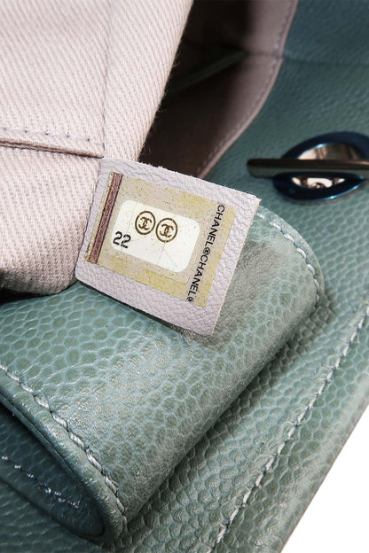 Small North South Deauville Tote Glazed Green