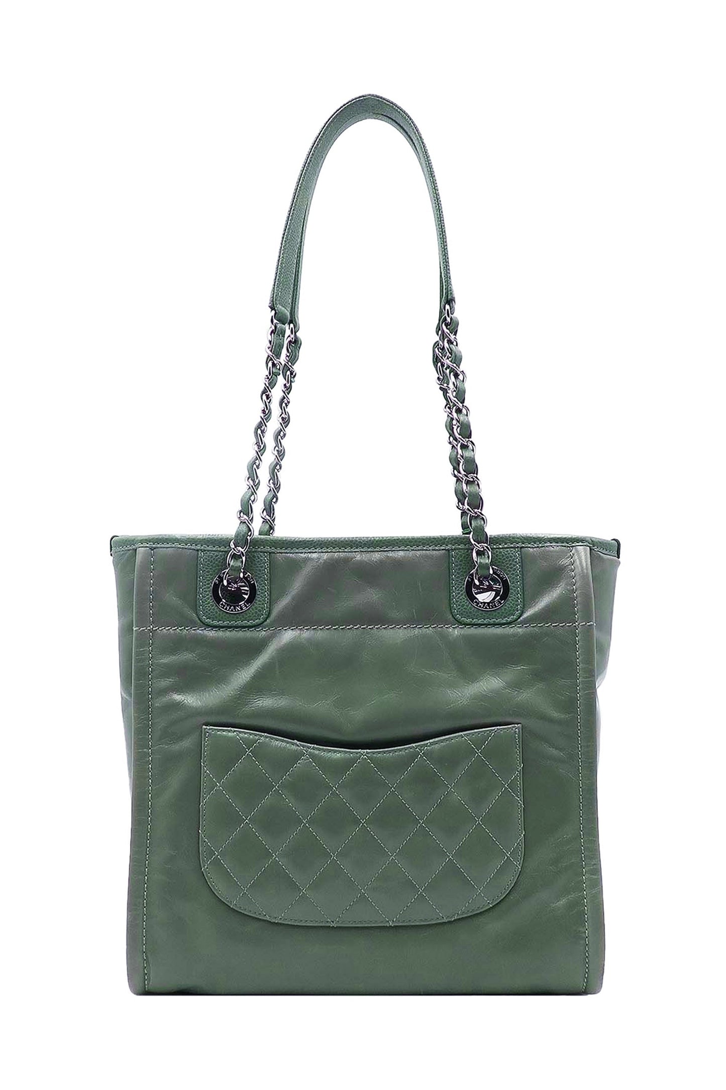 Small North South Deauville Tote Glazed Green