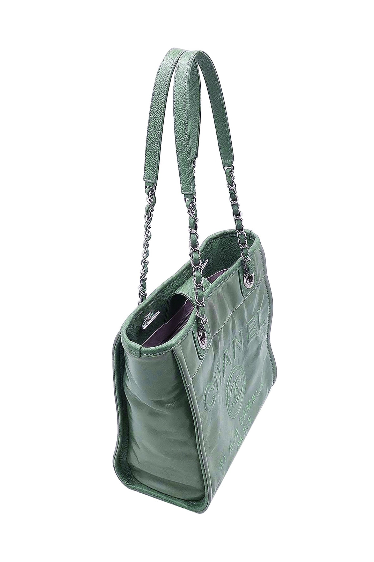 Small North South Deauville Tote Glazed Green