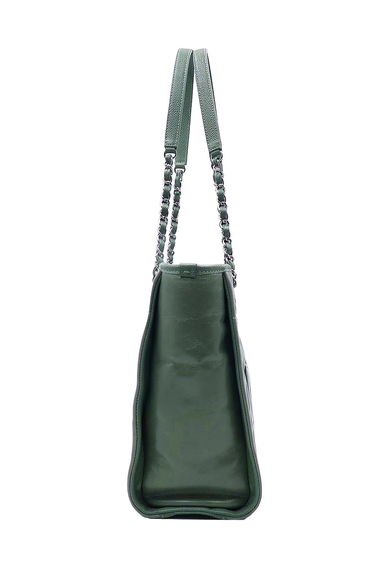 Small North South Deauville Tote Glazed Green