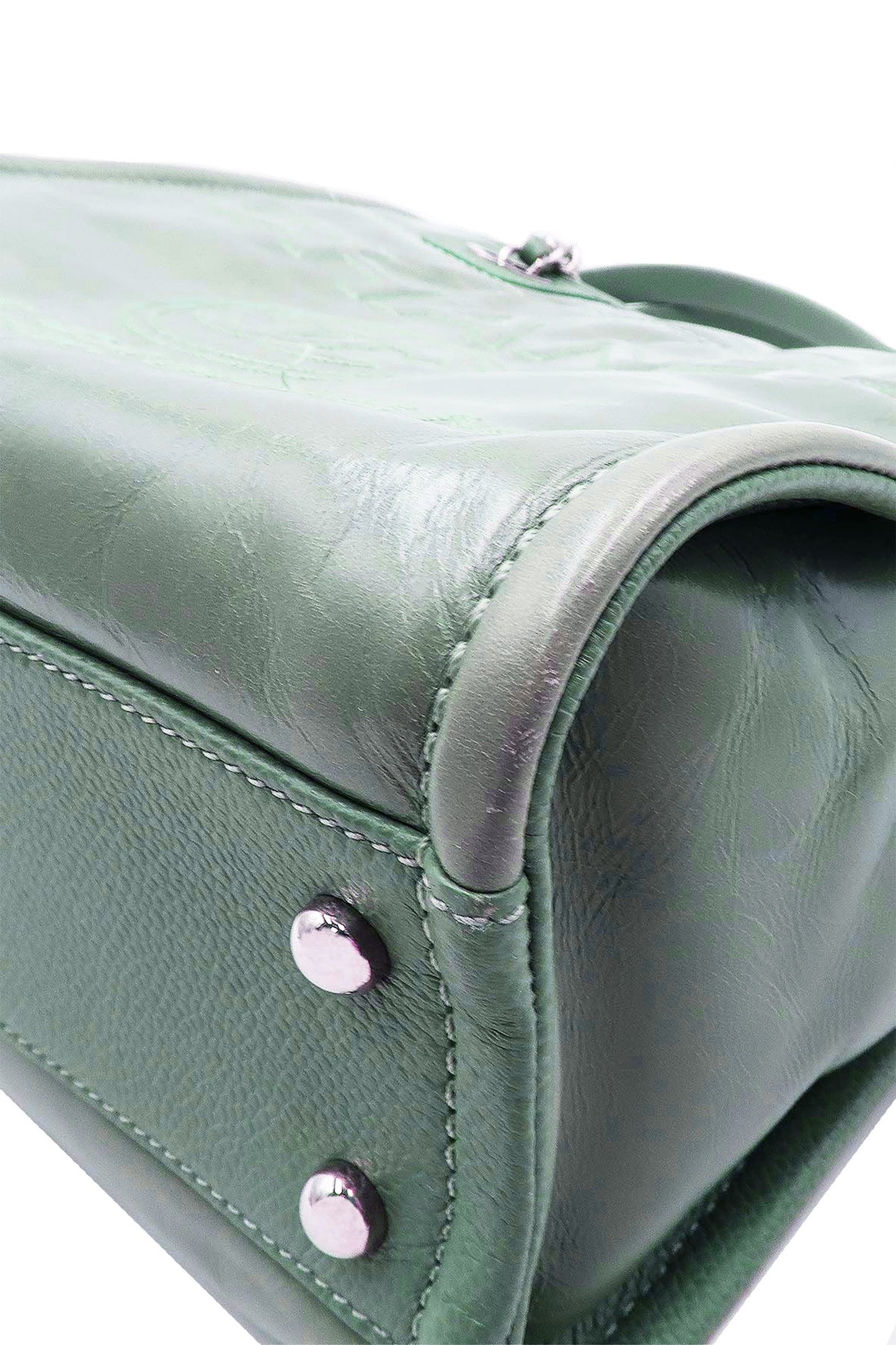 Small North South Deauville Tote Glazed Green