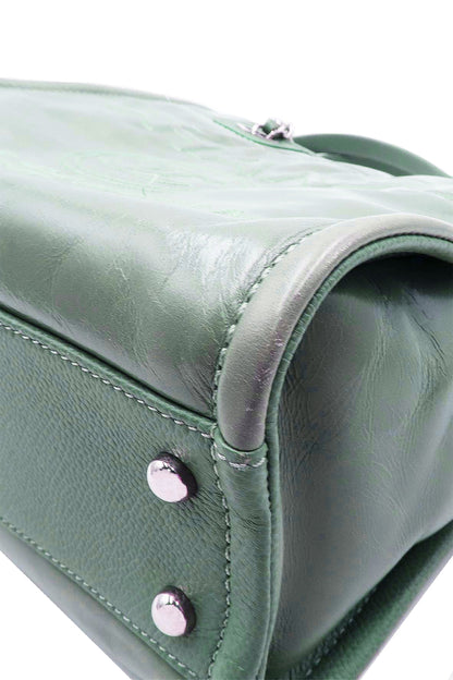 Small North South Deauville Tote Glazed Green