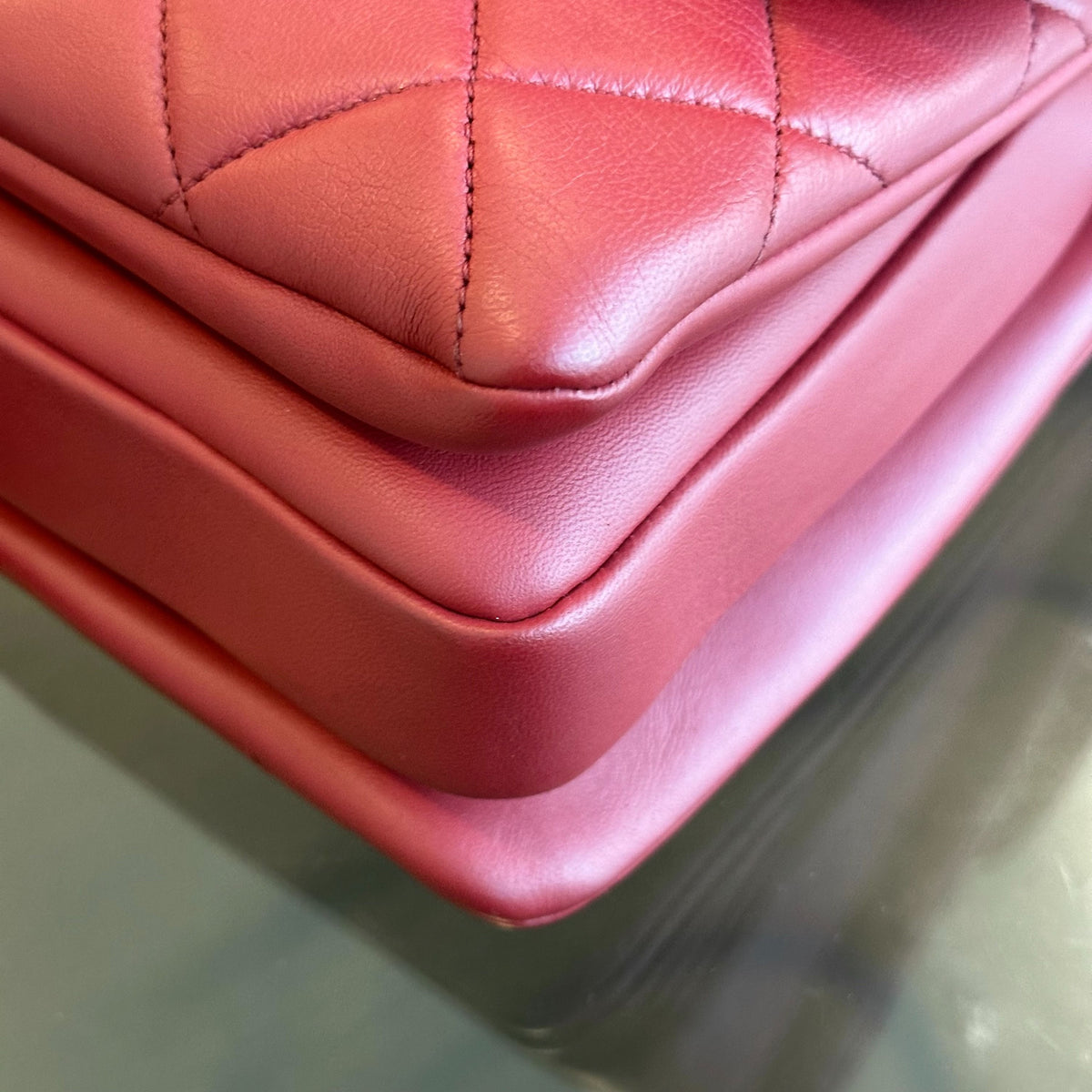 Small Trendy CC Flap Quilted Lambskin Red GHW No 28