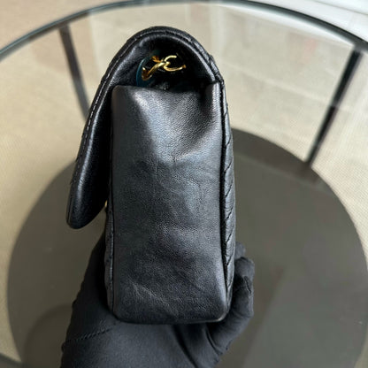 Surpique CC Herringbone Medallion Chevron Goatskin Medium Black GHW No 21