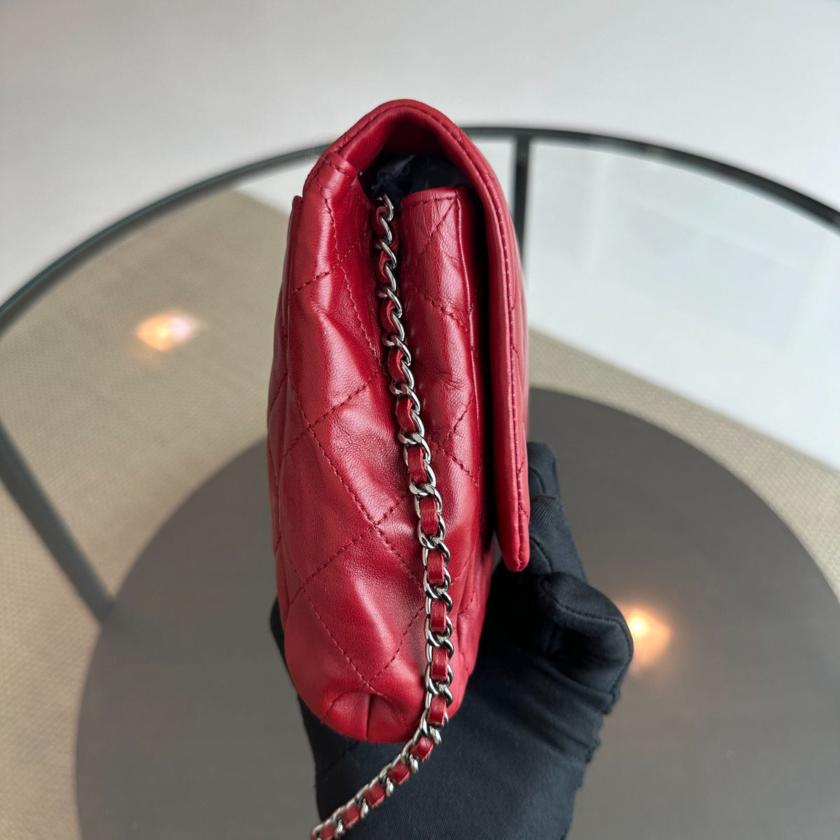 Timeless Classic Flap Lambskin Clutch Quilted Shoulder Bag No 15