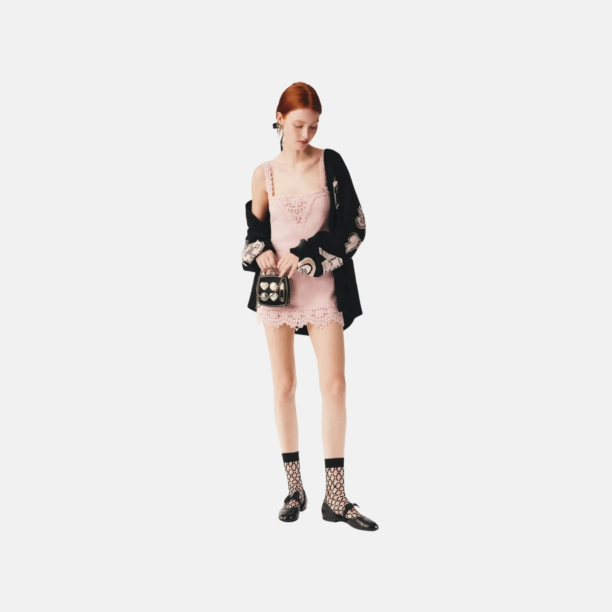 Chanel Top in Embroidered Alpaca and Wool, Front