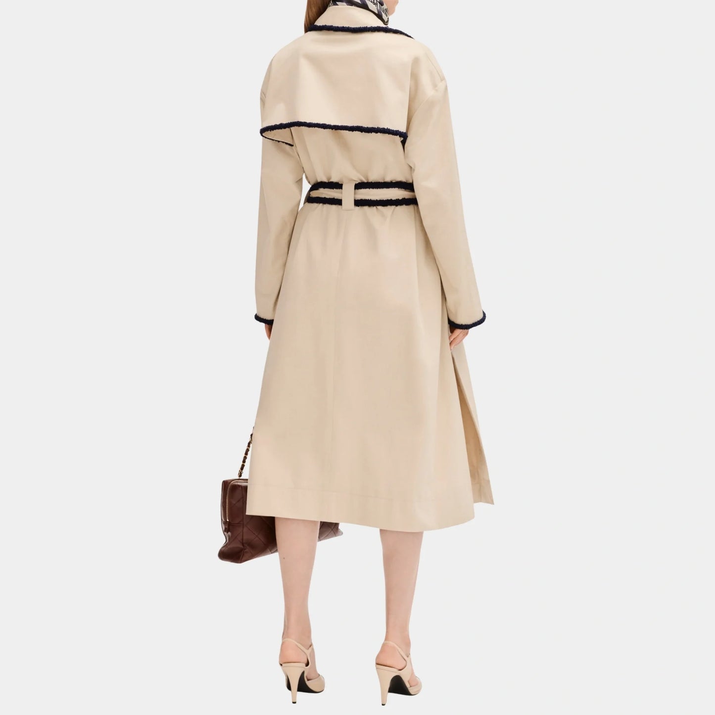 Trench Coat in Beige Gabardine