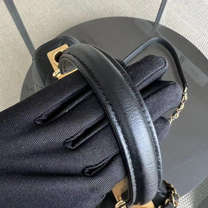 Trendy CC Small Quilted Lambskin Black Golden Hardware Series 21