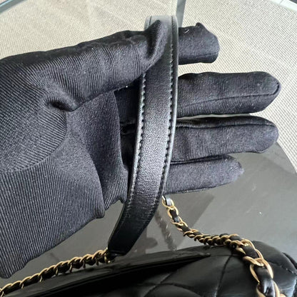 Trendy CC Small Quilted Lambskin Black Golden Hardware Series 21
