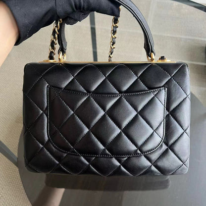 Trendy CC Small Quilted Lambskin Black Golden Hardware Series 21