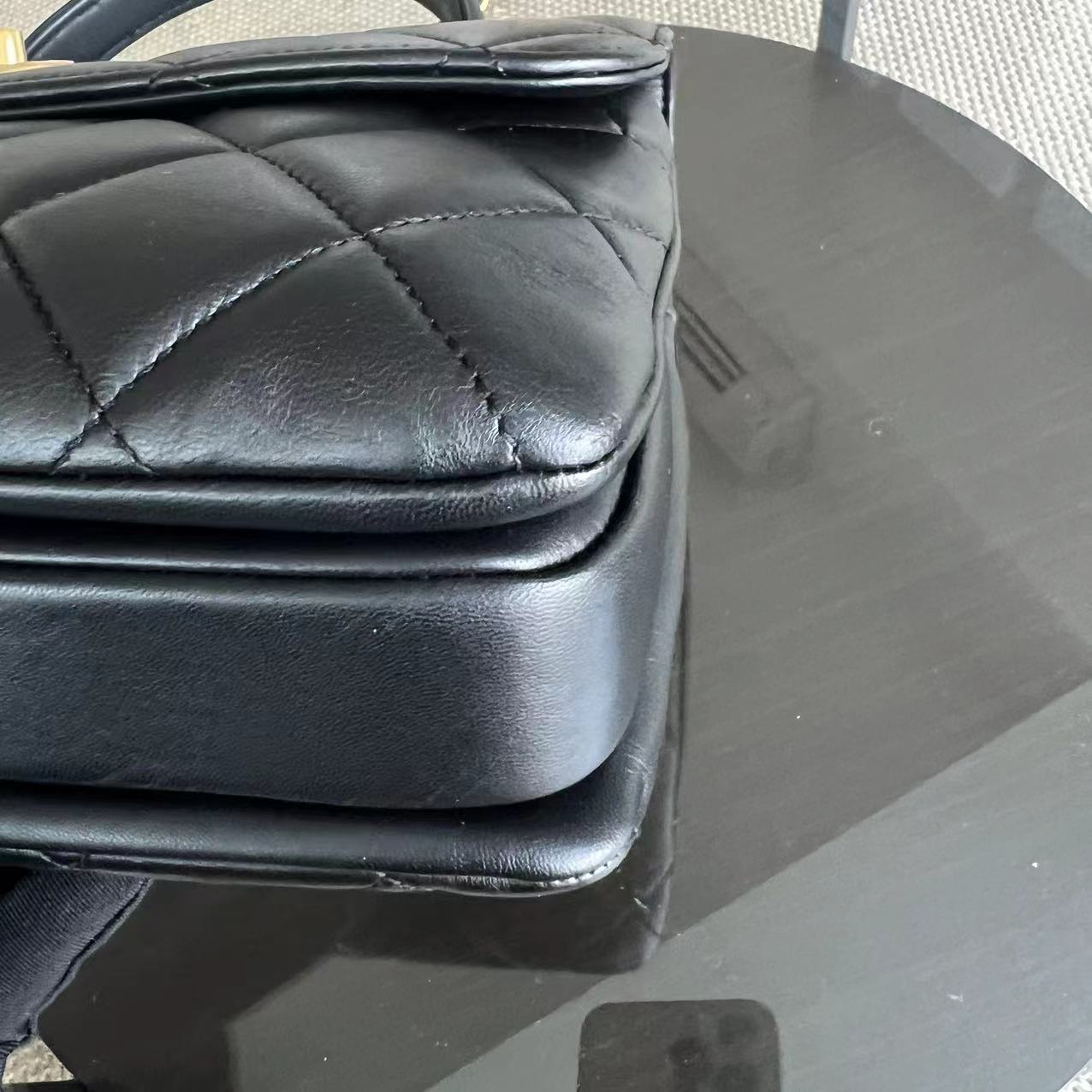 Trendy CC Small Quilted Lambskin Black Golden Hardware Series 21