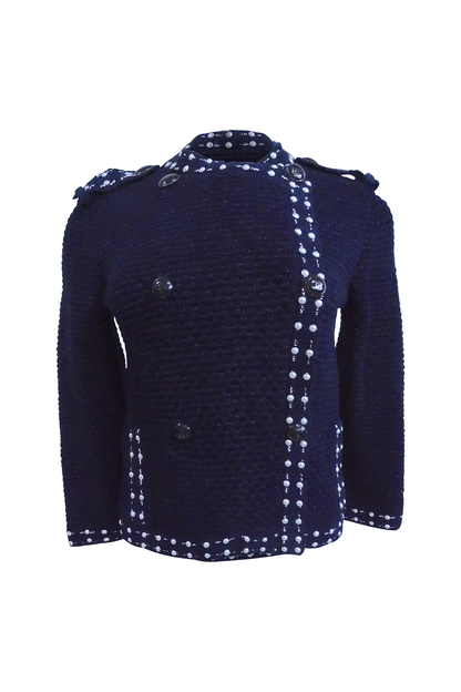 Tweed Cardigan in Navy