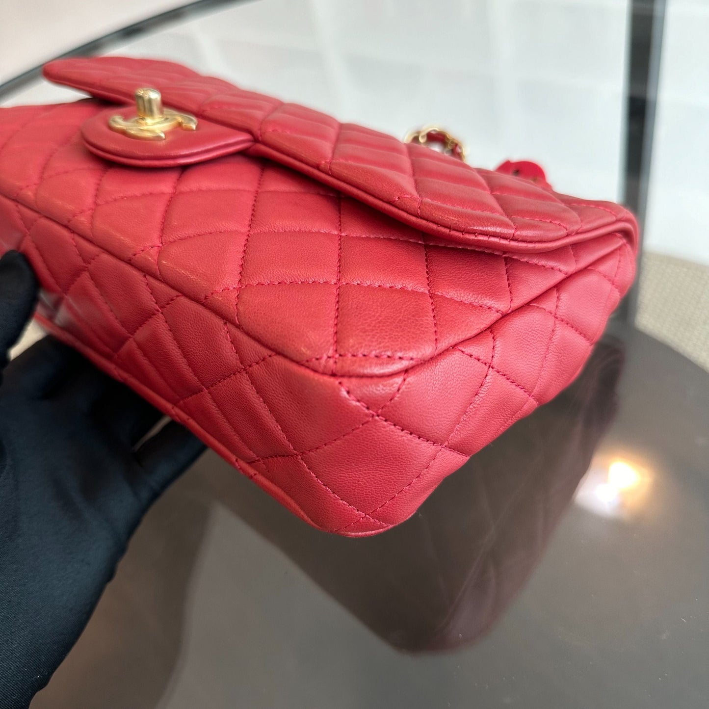 Valentine Seasonal Flap Medium Timeless Lambskin Red GHW No 14