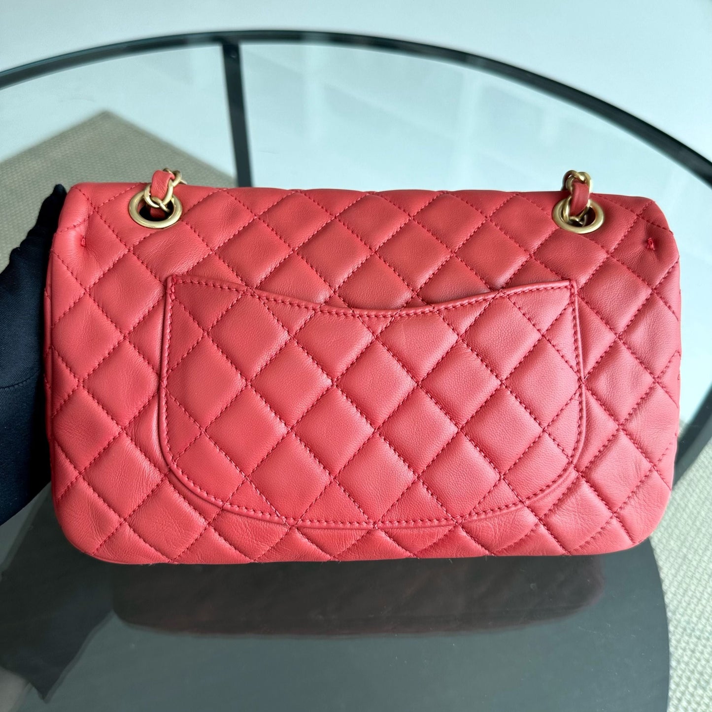 Valentine Seasonal Flap Medium Timeless Lambskin Red Pink GHW No 14