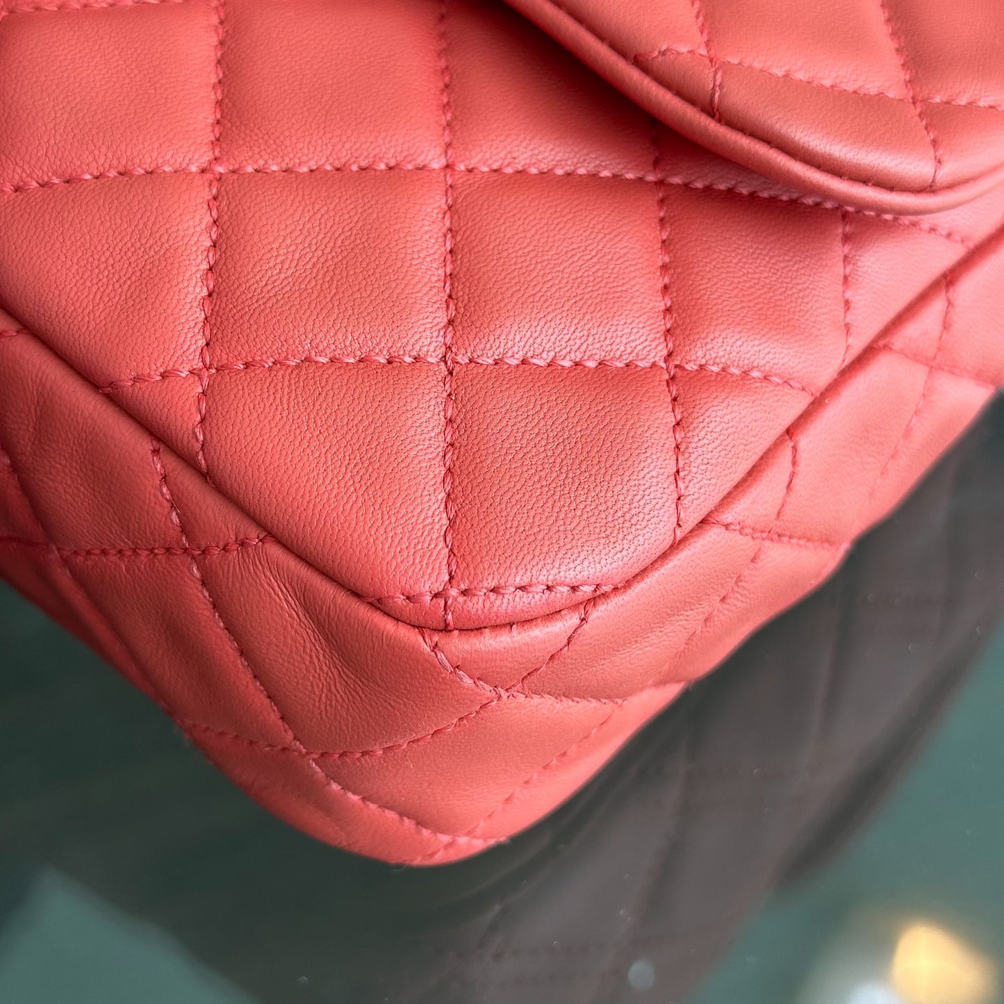 Valentine Seasonal Flap Medium Timeless Lambskin Red Pink GHW No 14