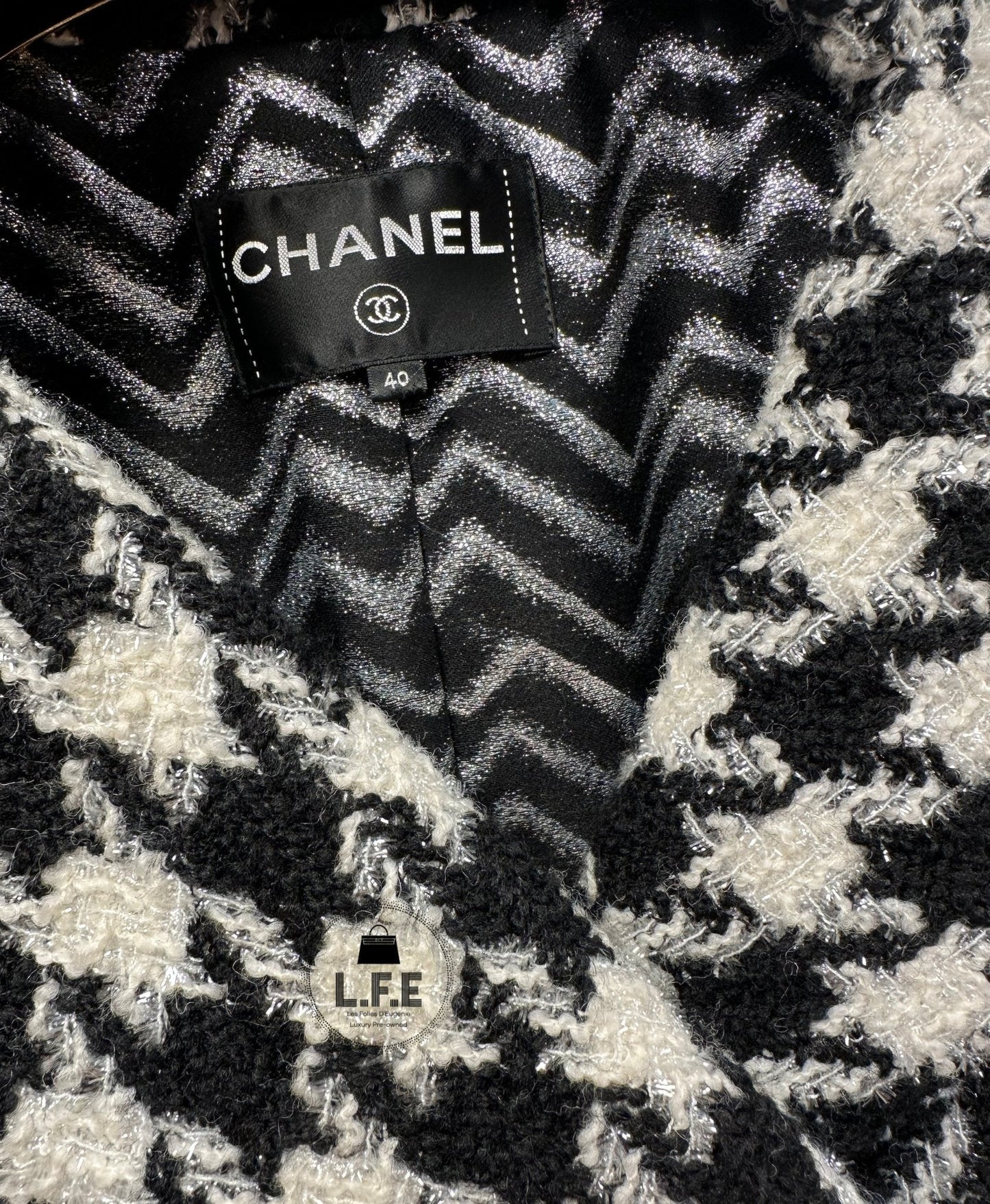Chanel - Veste Tweed pied de poule