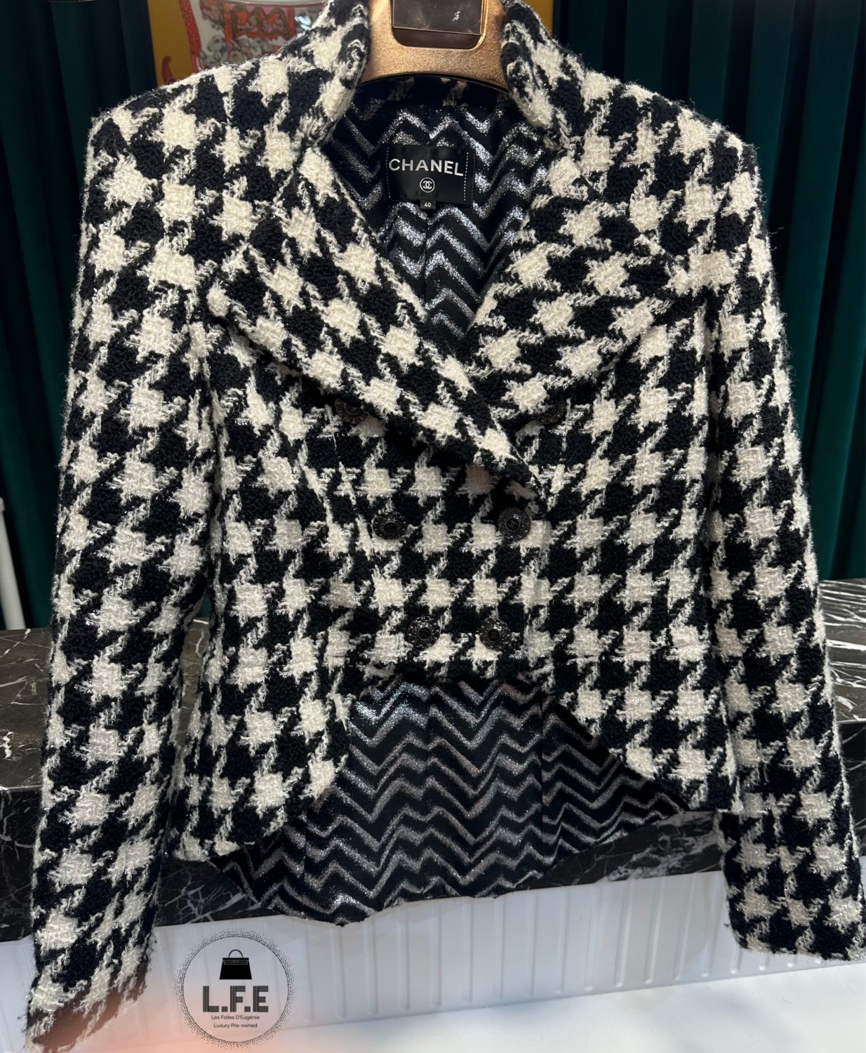 Chanel - Veste Tweed pied de poule