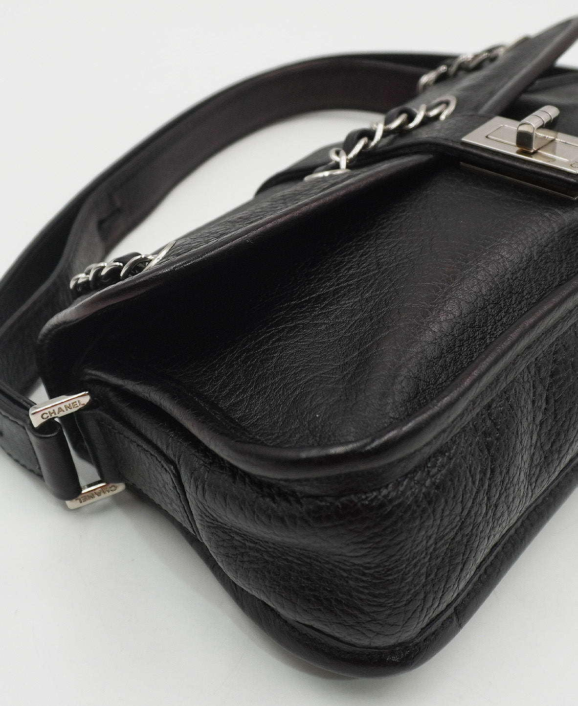 Vintage Mademoiselle Lock Flap Bag Black