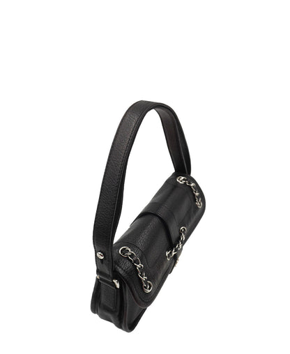 Vintage Mademoiselle Lock Flap Bag Black