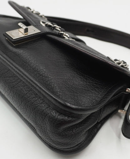 Vintage Mademoiselle Lock Flap Bag Black