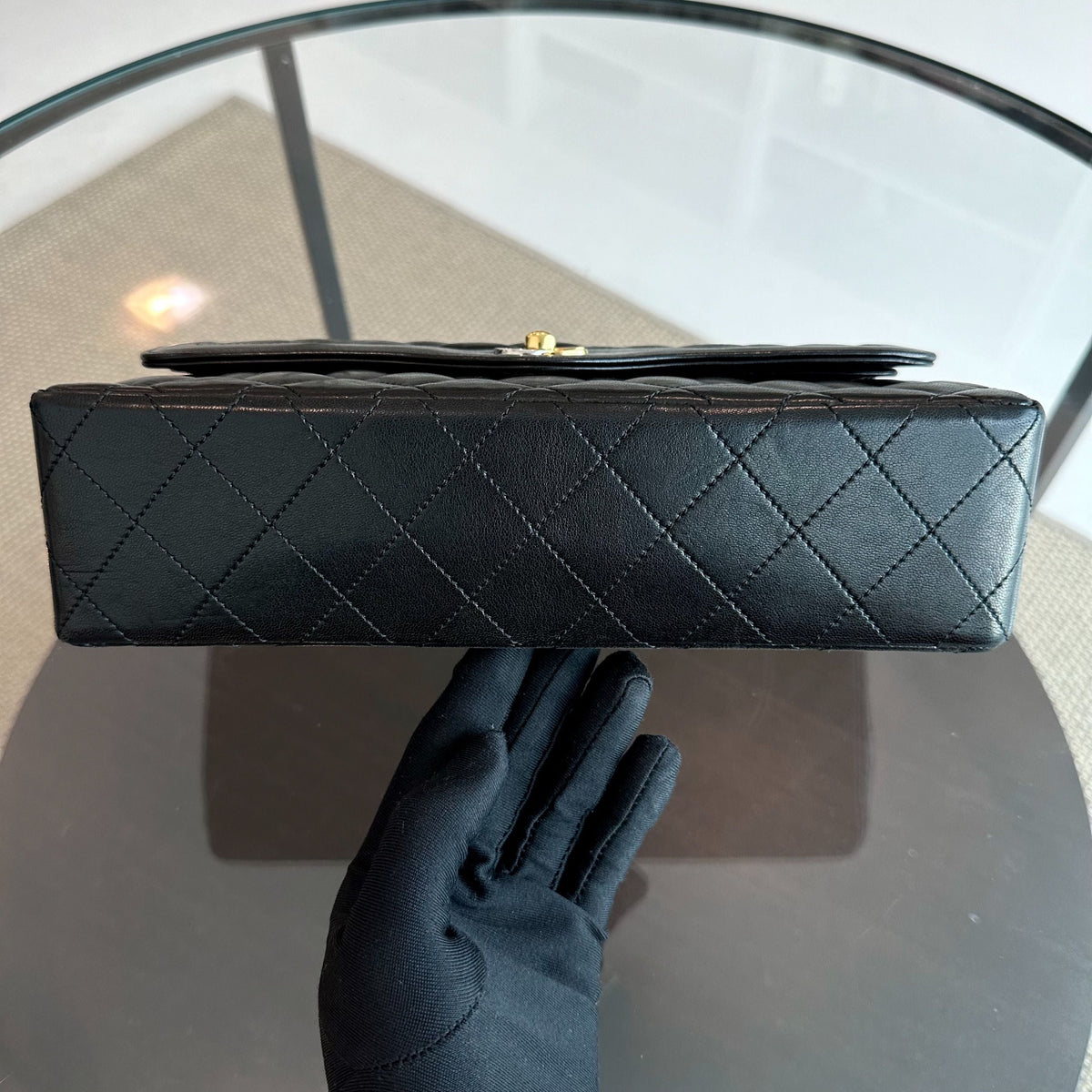 Vintage Paris CC Double Flap Quilted Calfskin Black GHW No 3