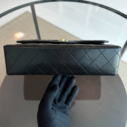 Vintage Paris CC Double Flap Quilted Calfskin Black GHW No 3