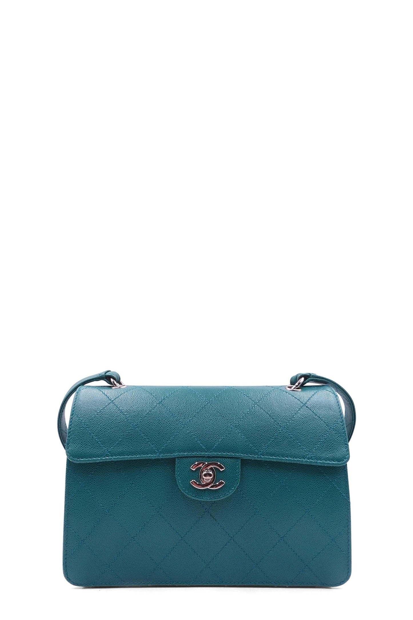 Vintage Top Handle Flap Bag Turquoise