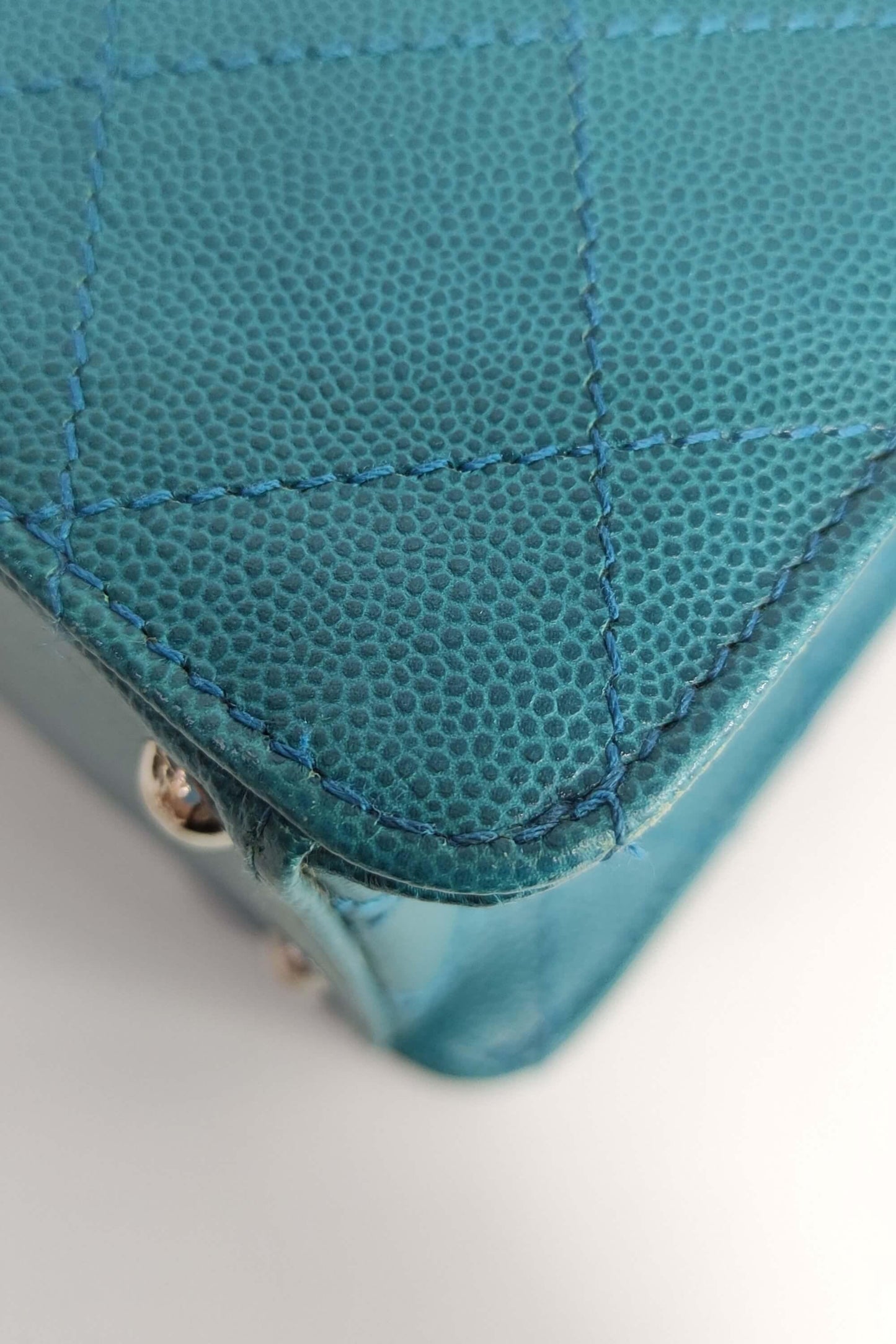 Vintage Top Handle Flap Bag Turquoise