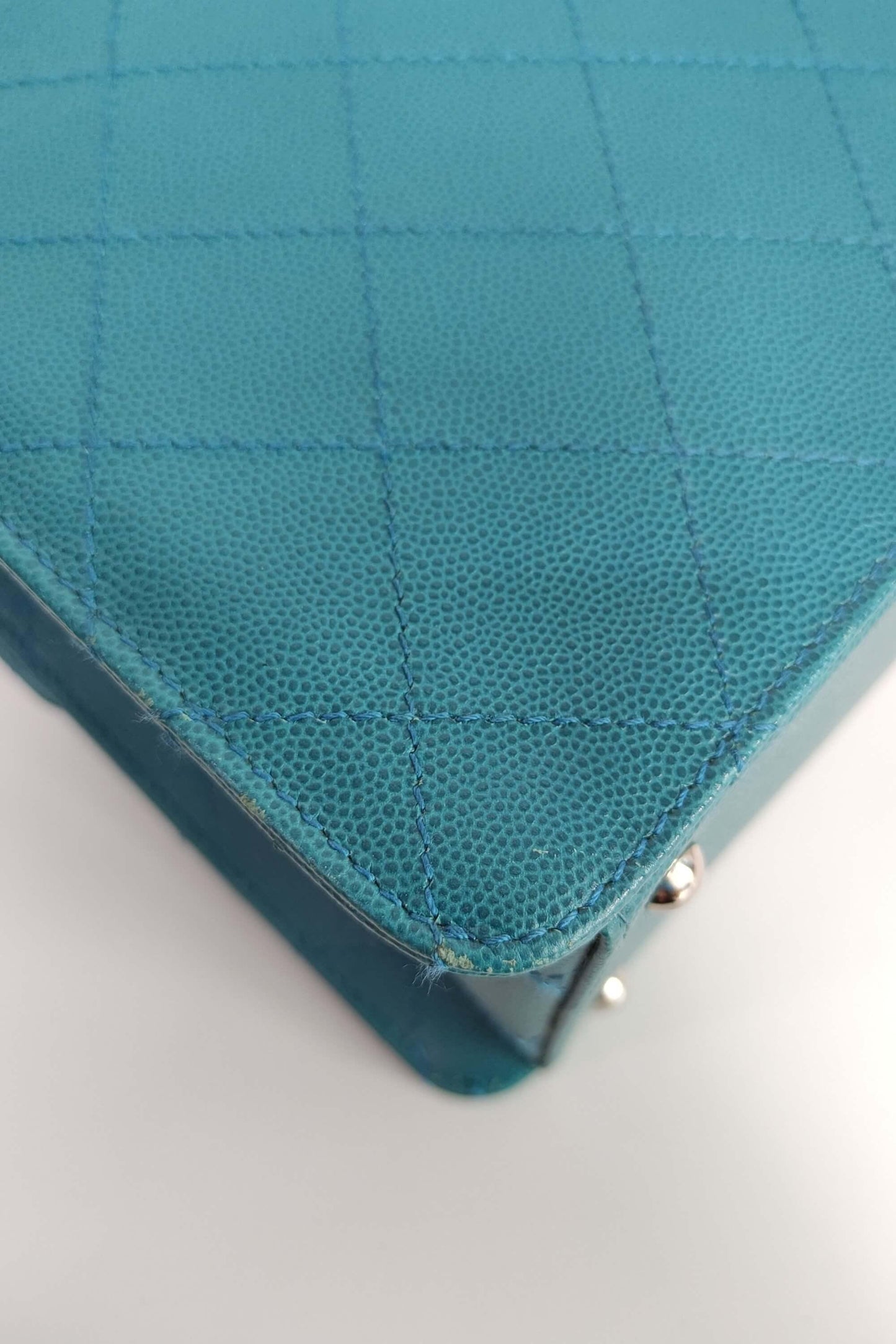Vintage Top Handle Flap Bag Turquoise