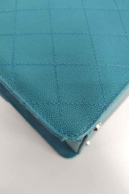 Vintage Top Handle Flap Bag Turquoise