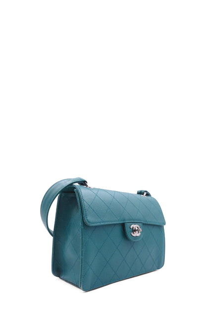 Vintage Top Handle Flap Bag Turquoise